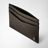 4-card holder in evoluzione leather - dark brown