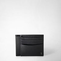 3-CARD & ID CASE IN EVOLUZIONE LEATHER Eclipse Black