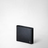4-card billfold wallet with coin pouch in evoluzione leather - navy blue