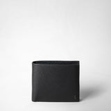 4-card billfold wallet with coin pouch in evoluzione leather - eclipse black