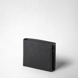 4-card billfold wallet with coin pouch in evoluzione leather - eclipse black