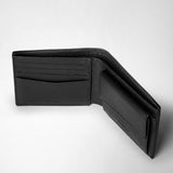 4-card billfold wallet with coin pouch in evoluzione leather - eclipse black