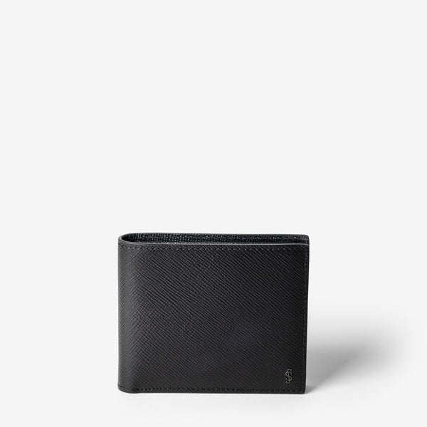 Serapian 8-Card Billfold Wallet in Evoluzione Leather, Man, Eclipse Black