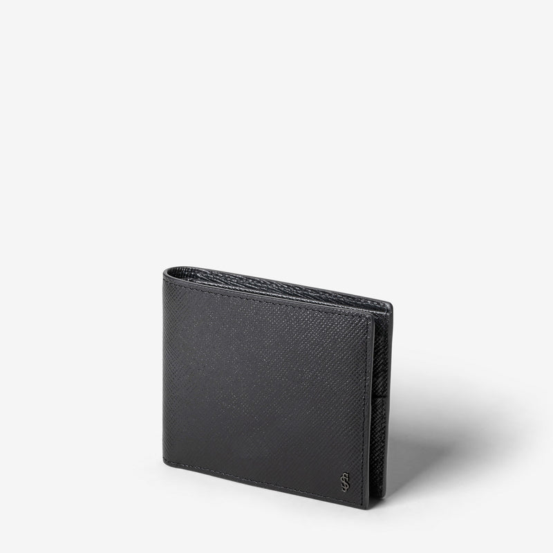 8-card billfold wallet in evoluzione leather - eclipse black