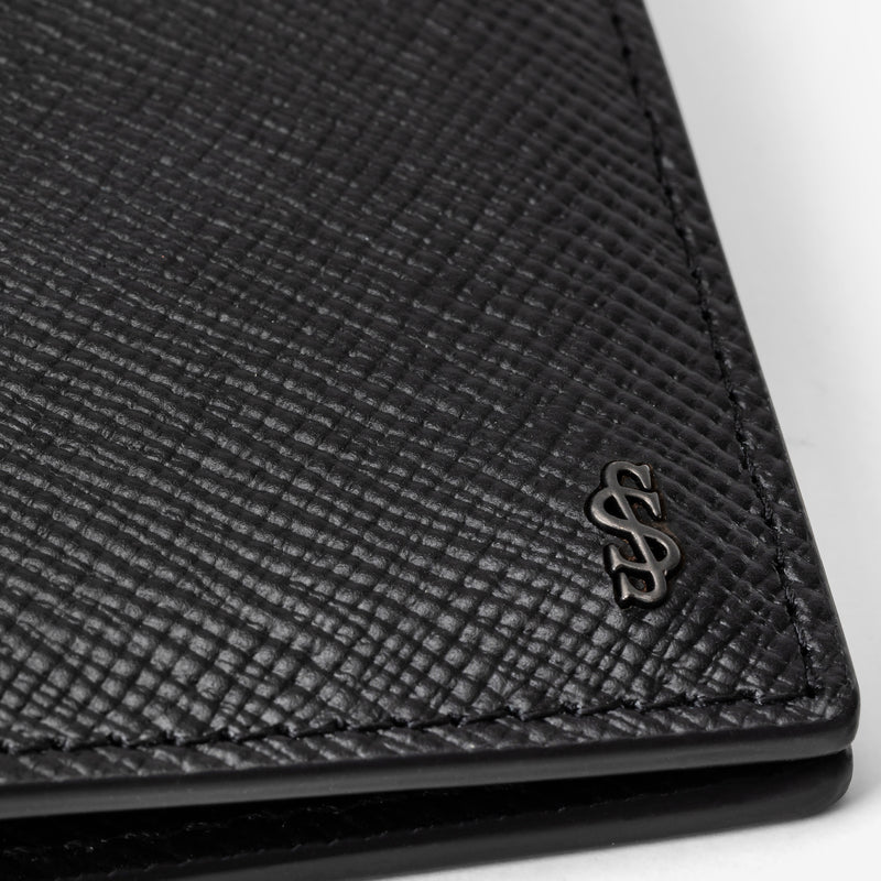 8-card billfold wallet in evoluzione leather - eclipse black