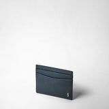 4-card holder in evoluzione leather - navy blue