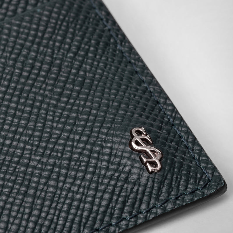 4-card holder in evoluzione leather - navy blue