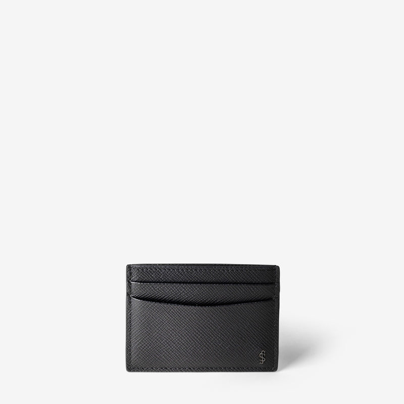 4-card holder in evoluzione leather - eclipse black