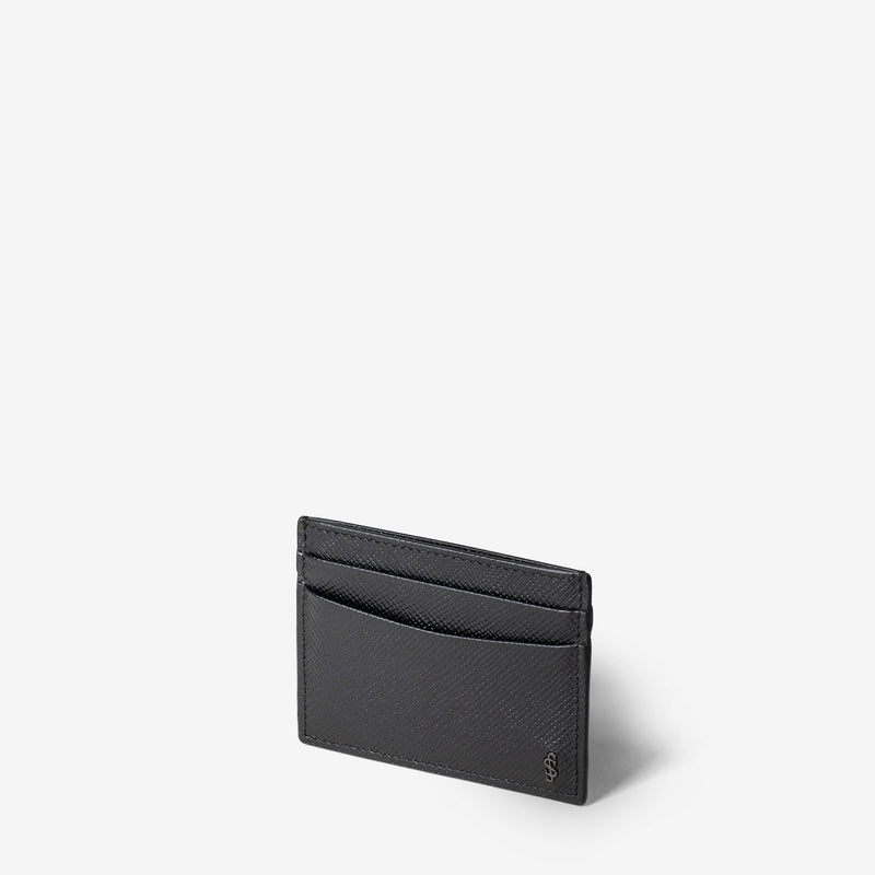 4-card holder in evoluzione leather - eclipse black