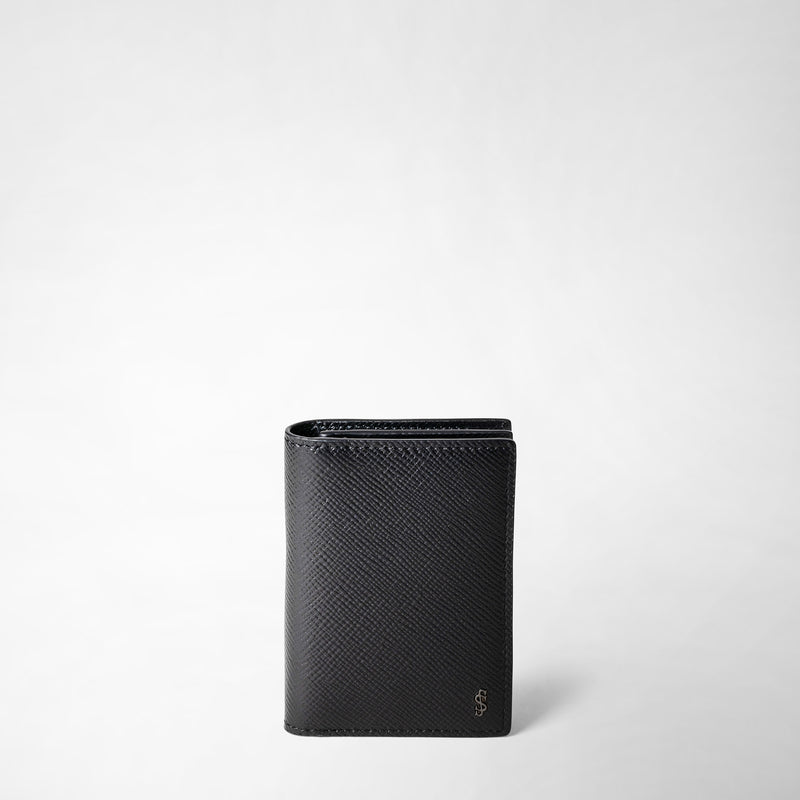 Business card case in evoluzione leather - eclipse black