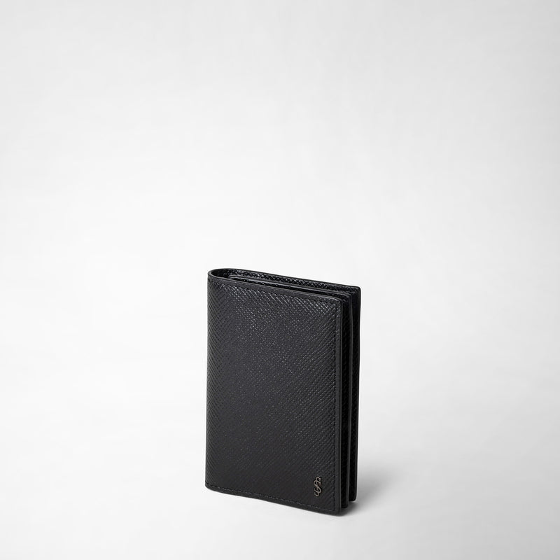 Business card case in evoluzione leather - eclipse black