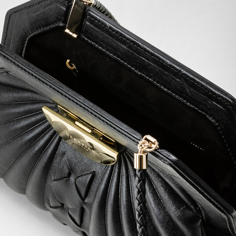 Gabriella crespi for serapian secret clutch - black