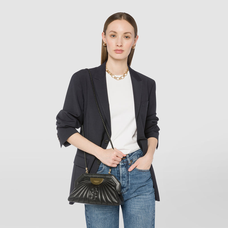 Gabriella crespi for serapian secret clutch - black