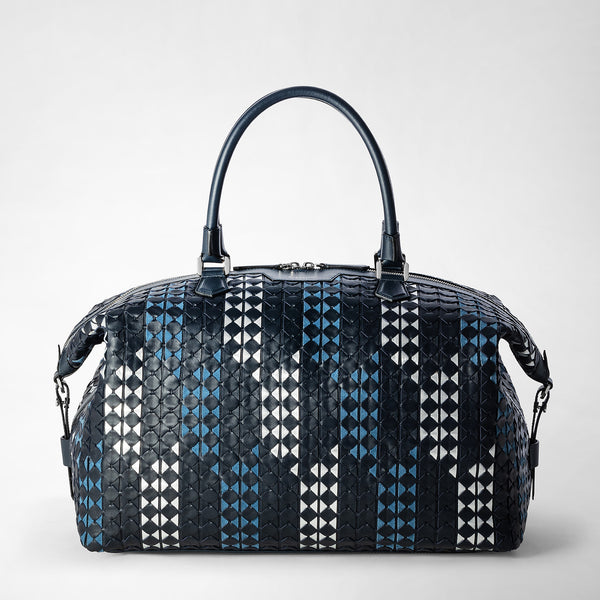 Travel bag in mosaico mestieri d'arte - geometrie navy blue