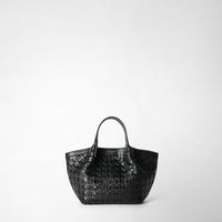 MINI SECRET BAG IN MOSAICO AND ELAPHE Black