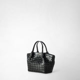 Mini secret bag in mosaico and elaphe - black