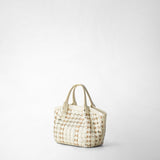 Mini secret bag in mosaico and elaphe - off white/beige/light gold