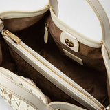 Mosaico＆elaphe製ミニsecretバッグ - off white/beige/light gold