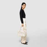Small secret tote bag in mosaico and elaphe - off white/beige/light gold