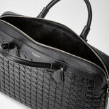 Extra slim briefcase in mosaico - black