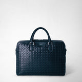 Extra slim briefcase in mosaico - navy blue