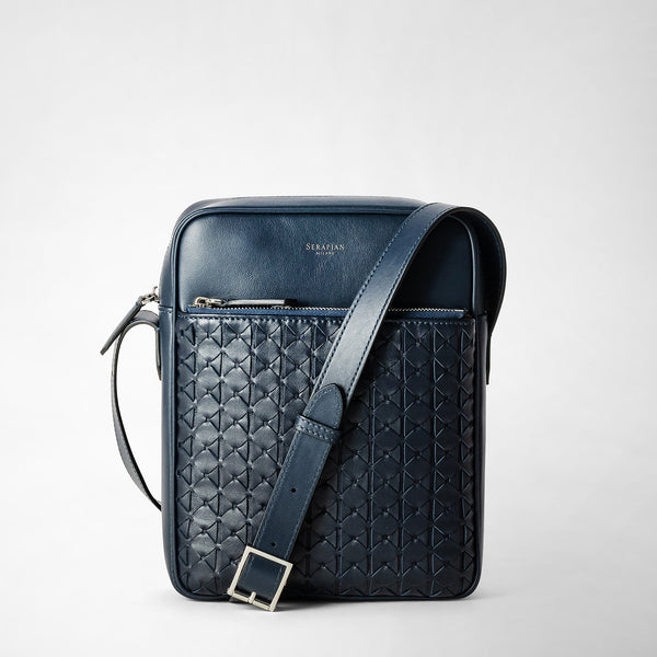 North-south-kuriertasche aus mosaico - navy blue