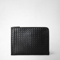 COMPACT DOCUMENT FOLIO IN MOSAICO Black