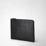 Compact document folio in mosaico - black