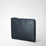 Compact document folio in mosaico - navy blue