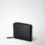 Mini portefeuille zippé en cuir mosaico - black