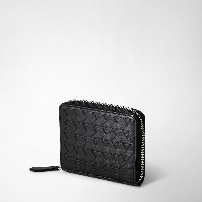 Brieftasche aus mosaico mit kleinem reissverschluss - black