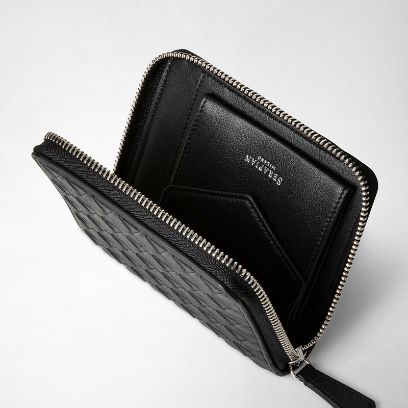 Mosaico Nappa Mini Zip Wallet Black