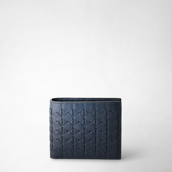 8-card billfold wallet in mosaico - navy blue