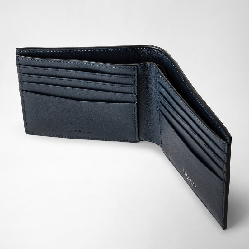 8-card billfold wallet in mosaico - navy blue