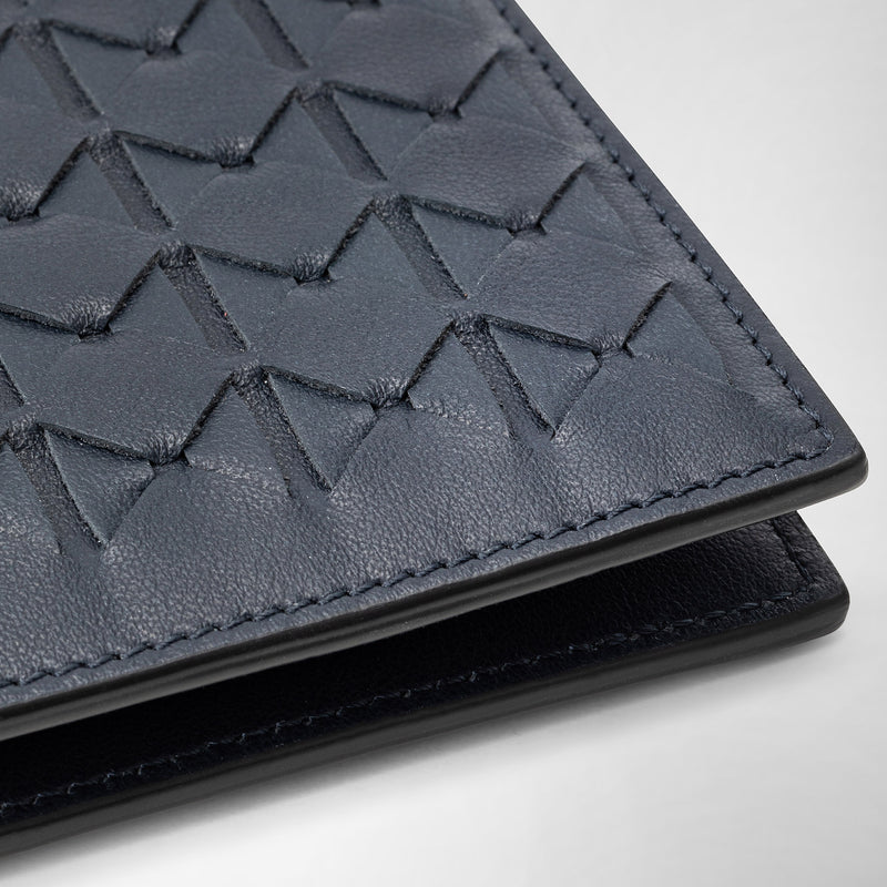 8-card billfold wallet in mosaico - navy blue