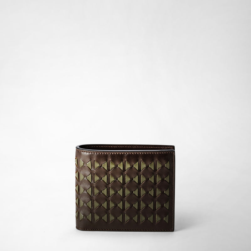 8-card billfold in mosaico - coffee/kaki
