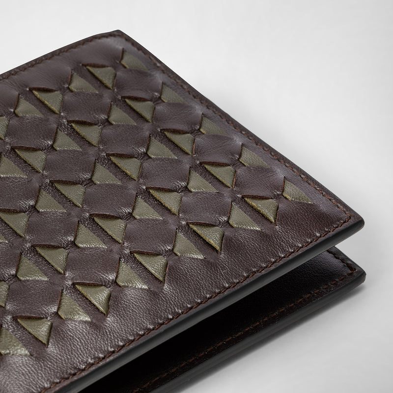 8-card billfold in mosaico - coffee/kaki
