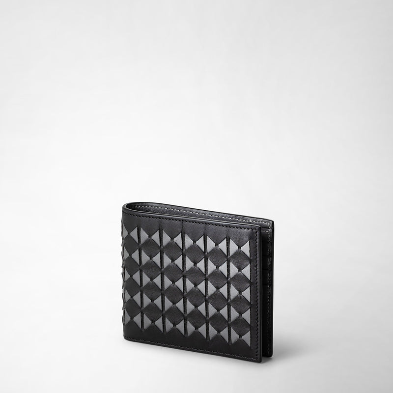 8-card billfold wallet in mosaico - black/asphalt gray