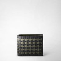 8-CARD BILLFOLD WALLET IN MOSAICO Eclipse Black/Moss Green