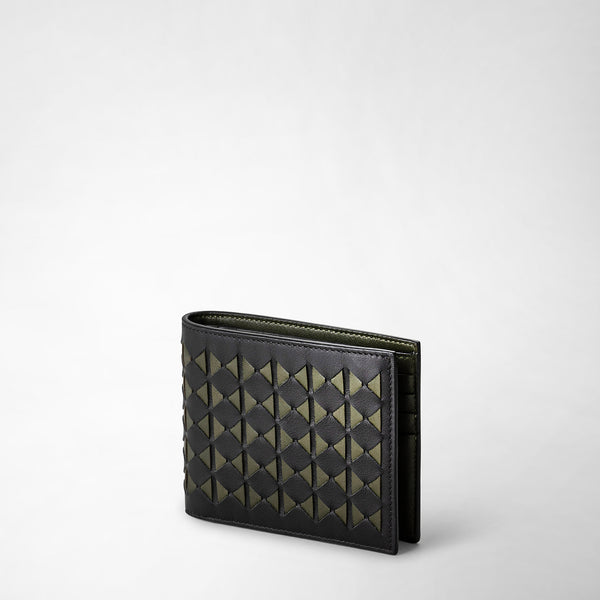 8-card billfold in mosaico - eclipse black/moss green
