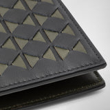 8-card billfold wallet in mosaico - eclipse black/moss green