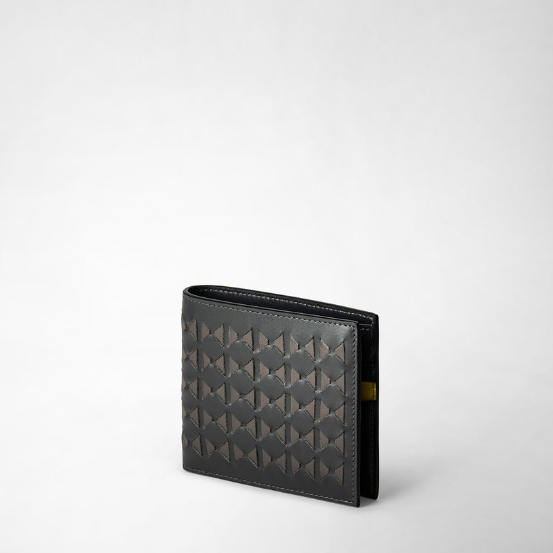 8-card billfold wallet in mosaico - anthracite/smoke/curry