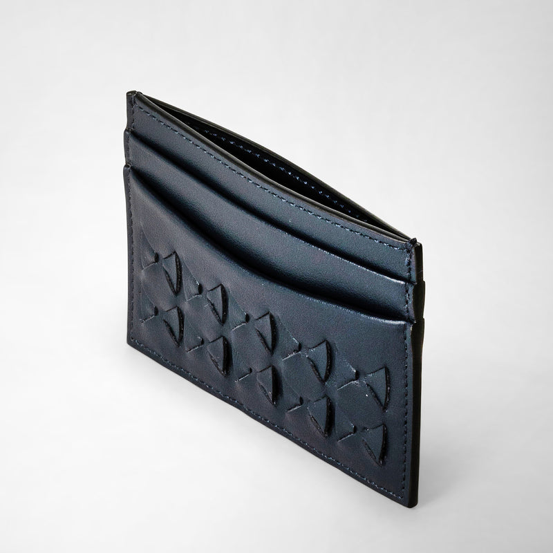 4-card holder in mosaico - navy blue