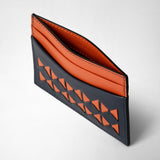 4-card holder in mosaico - navy blue/orange