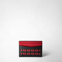 4-CARD HOLDER IN MOSAICO Black/Amaranth