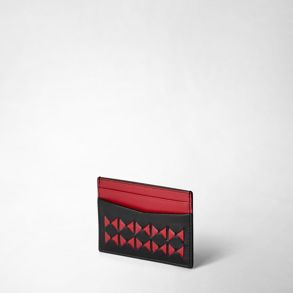 4-card holder in mosaico - black/amaranth