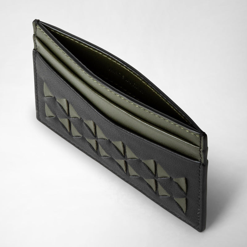 4-card holder in mosaico - eclipse black/moss green