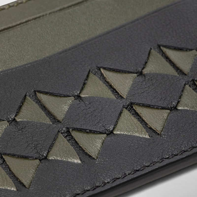 4-card holder in mosaico - eclipse black/moss green