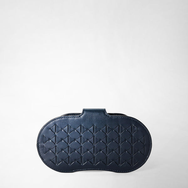 Serapian 4-Card Holder in Mosaico, Man, Navy Blue