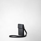 Phone case with strap in mosaico - black/asphalt gray
